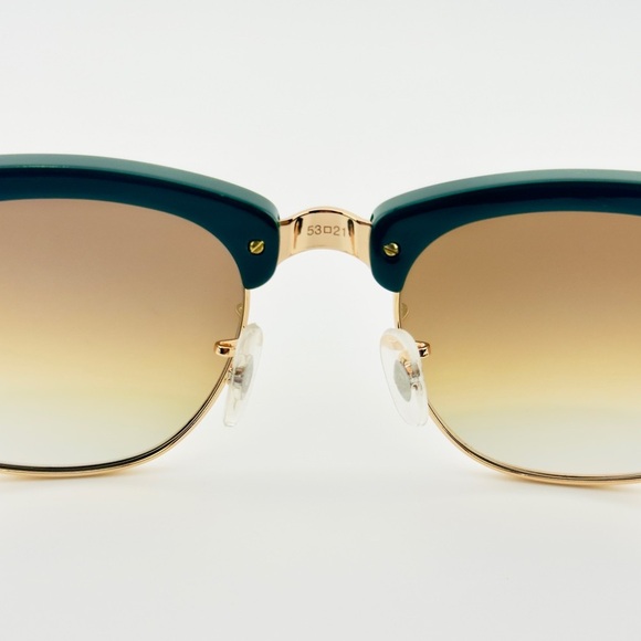 Ray-Ban Mega Clubmaster Sunglasses RB0316-S Polished Green and Gold Frame UNISEX - Picture 10 of 12